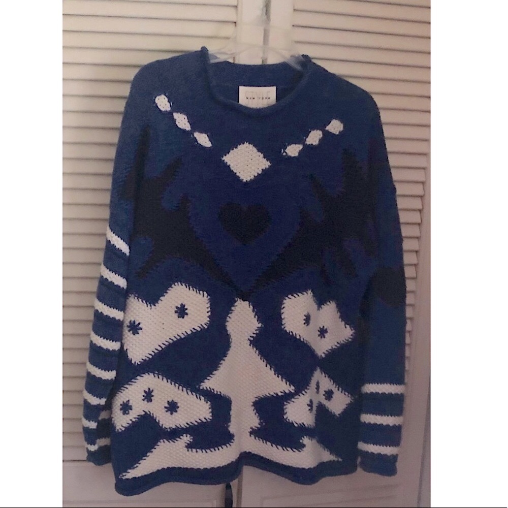Vintage 90s STYLE New York Handknit Mock Turtleneck Sweater Large